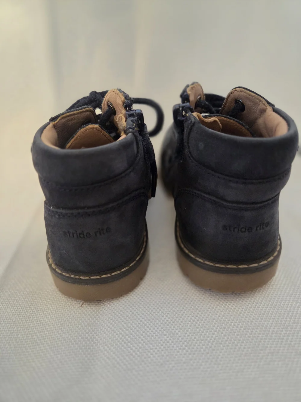Stride Rite Sawyer Boys Navy Lace-Up Ankle Boots Size 8.5